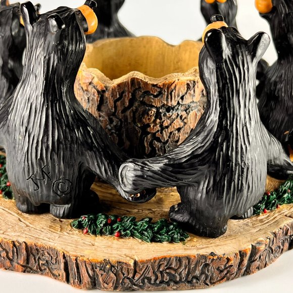 Vtg Circle Of Bears Bear Foots Jeff Fleming Big Sky Carvers Votive Candle Holder - Picture 11 of 16